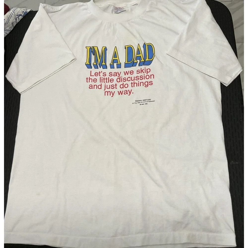 Vintage I'm A‎ Dad Shirt Mens 2XL White Funny Fathers Day Tee Sherry's Greetings